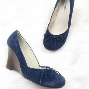 blue steve madden wedges